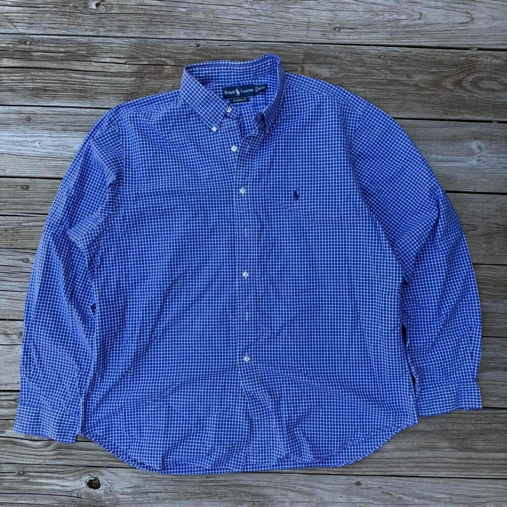 RALPH LAUREN BUTTON DOWN SHIRT – CHECKERED – XXL – CLASSIC FIT – 2000S STYLE